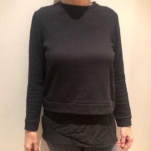 COS black sweat top with ruffle detail